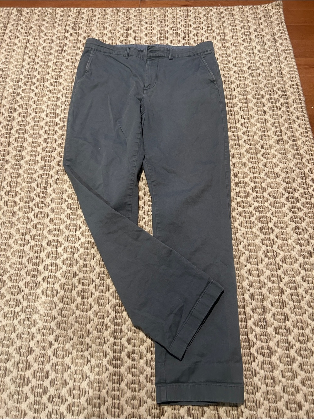 Men's LL Bean bluish gray  Straight standard Chino Pants 35 W x 34 inch